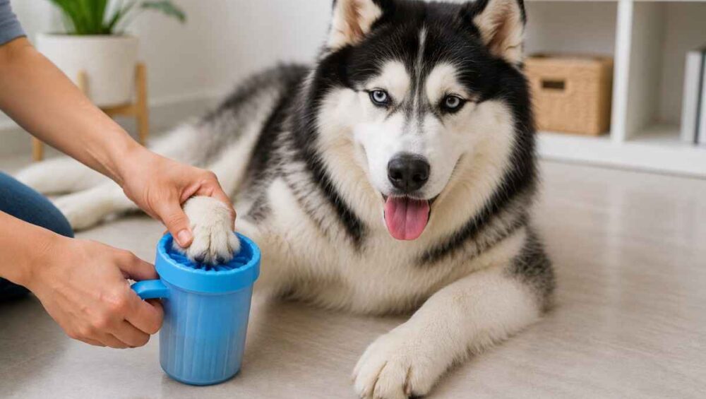 paw cleaning brush for dogs and cats