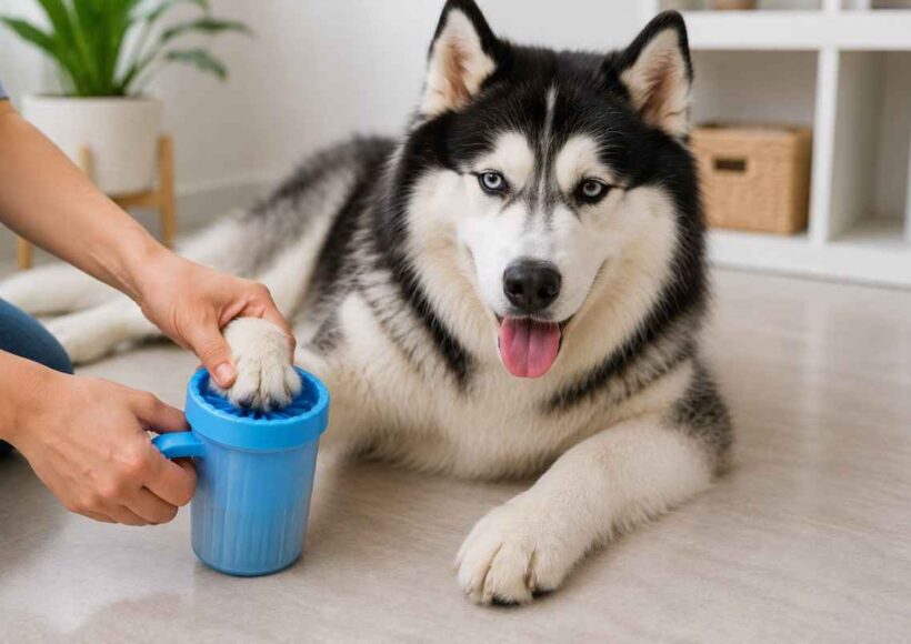 paw cleaning brush for dogs and cats