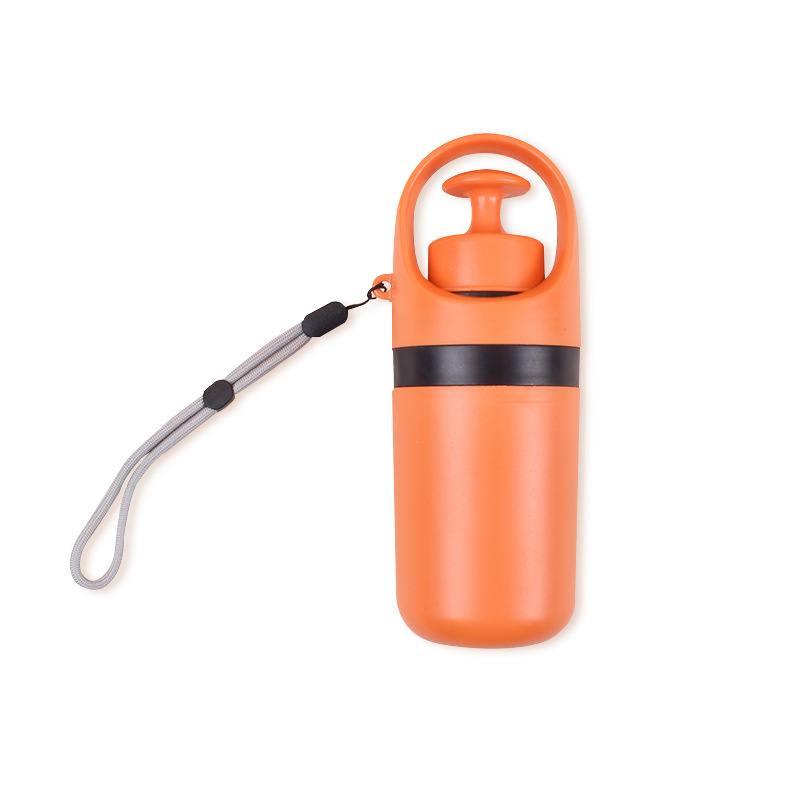 Portable Dog Pooper Scooper with Built-in Poop Bag Dispenser - Orange
