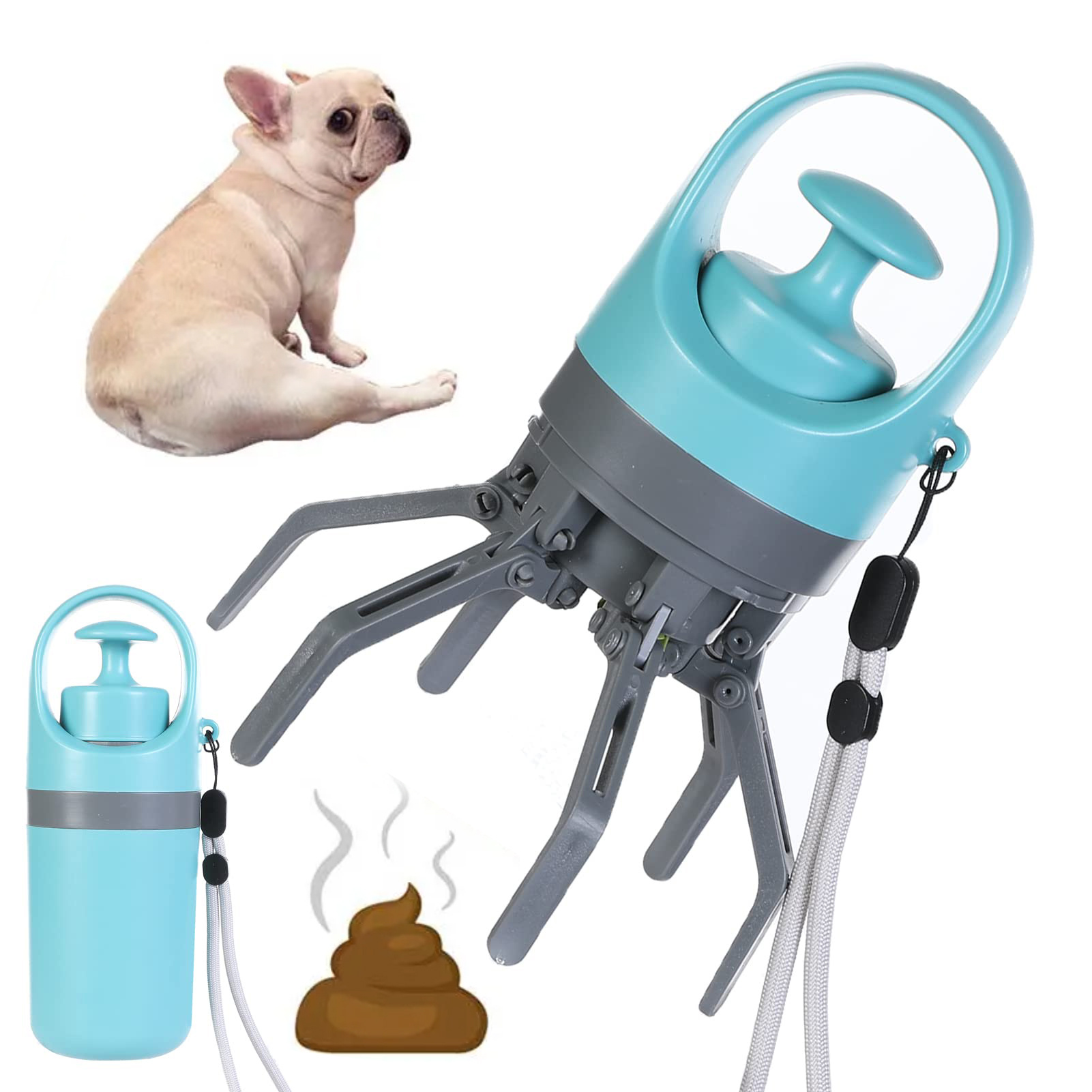 Portable Dog Pooper Scooper with Built-in Poop Bag Dispenser