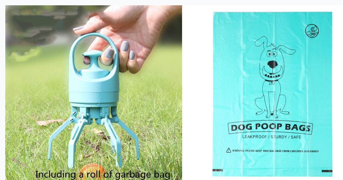 Portable Dog Pooper Scooper with Built-in Poop Bag Dispenser - Set