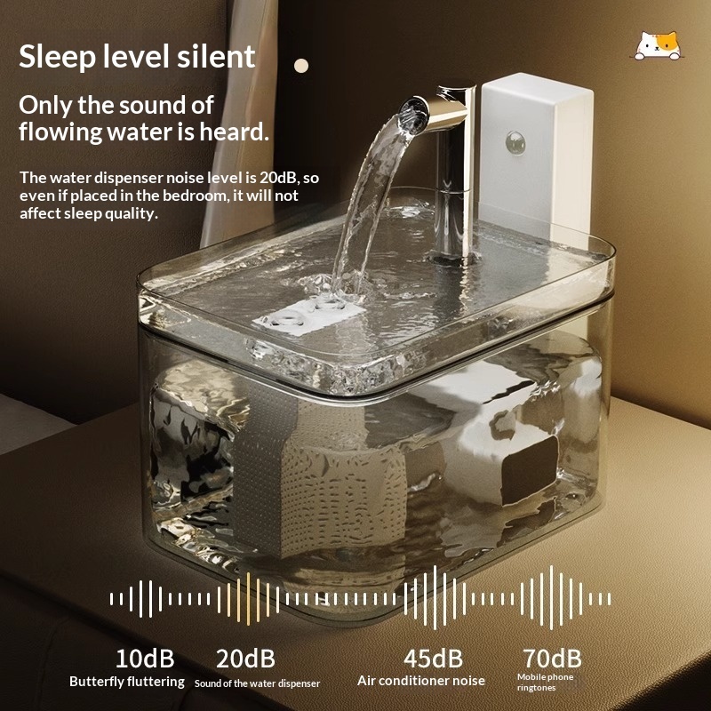 Wireless Smart Cat Water Fountain 1.5L with Motion Sensor